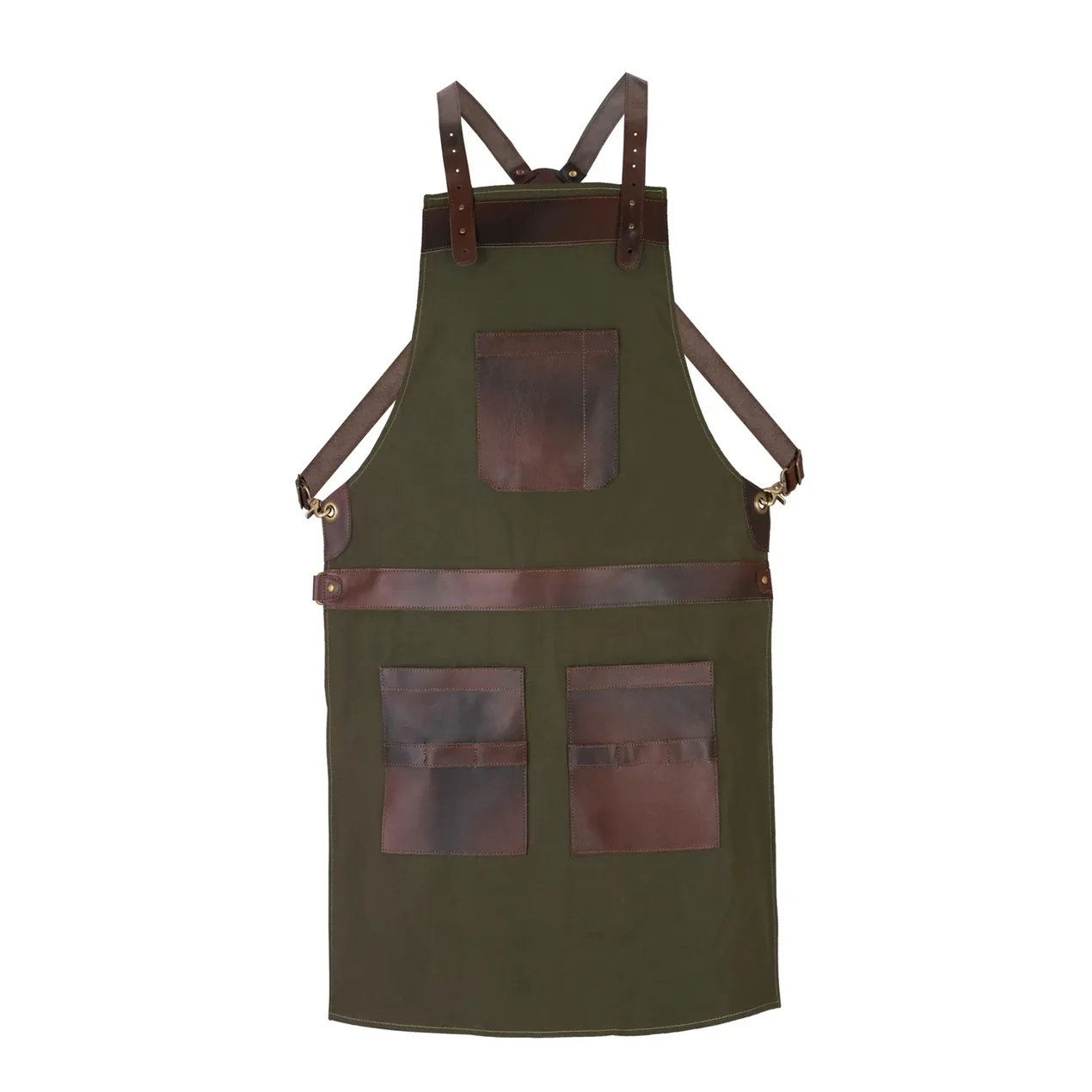 The Essex Canvas Full Grain Handmade Leather Apron - Image 7