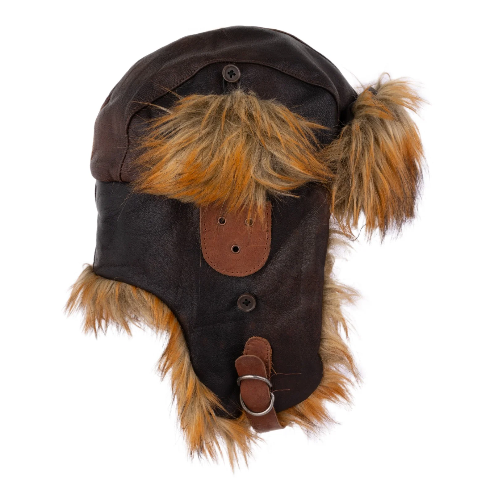 The Derbyshire Bomber Leather Aviator Winter Fur Hat - Image 3