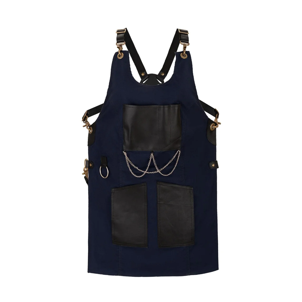 The Bedfordshire New Style Blue Canvas and Leather Apron - Image 3
