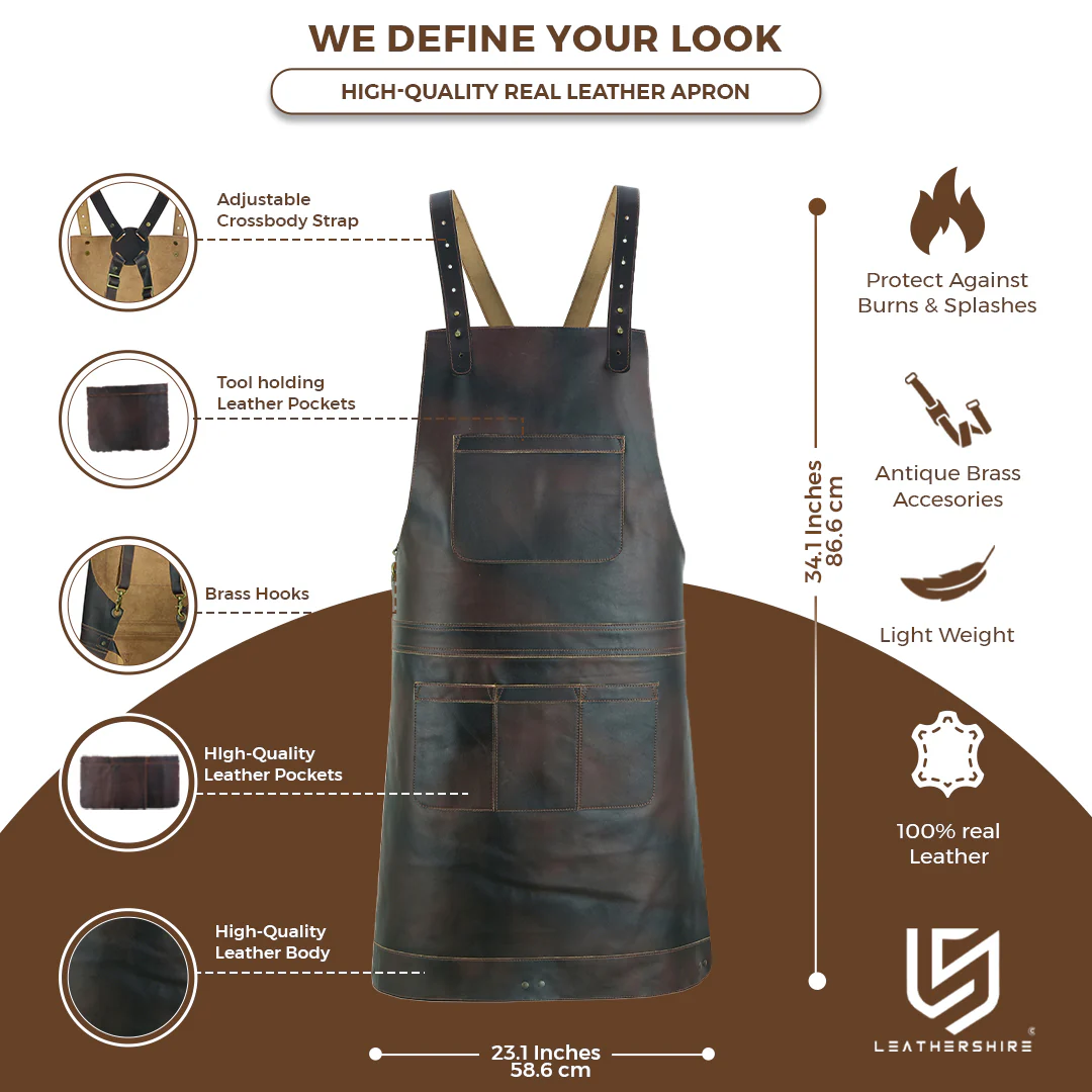 The Bedfordshire Full Grain Leather Crossbody Apron - Image 2