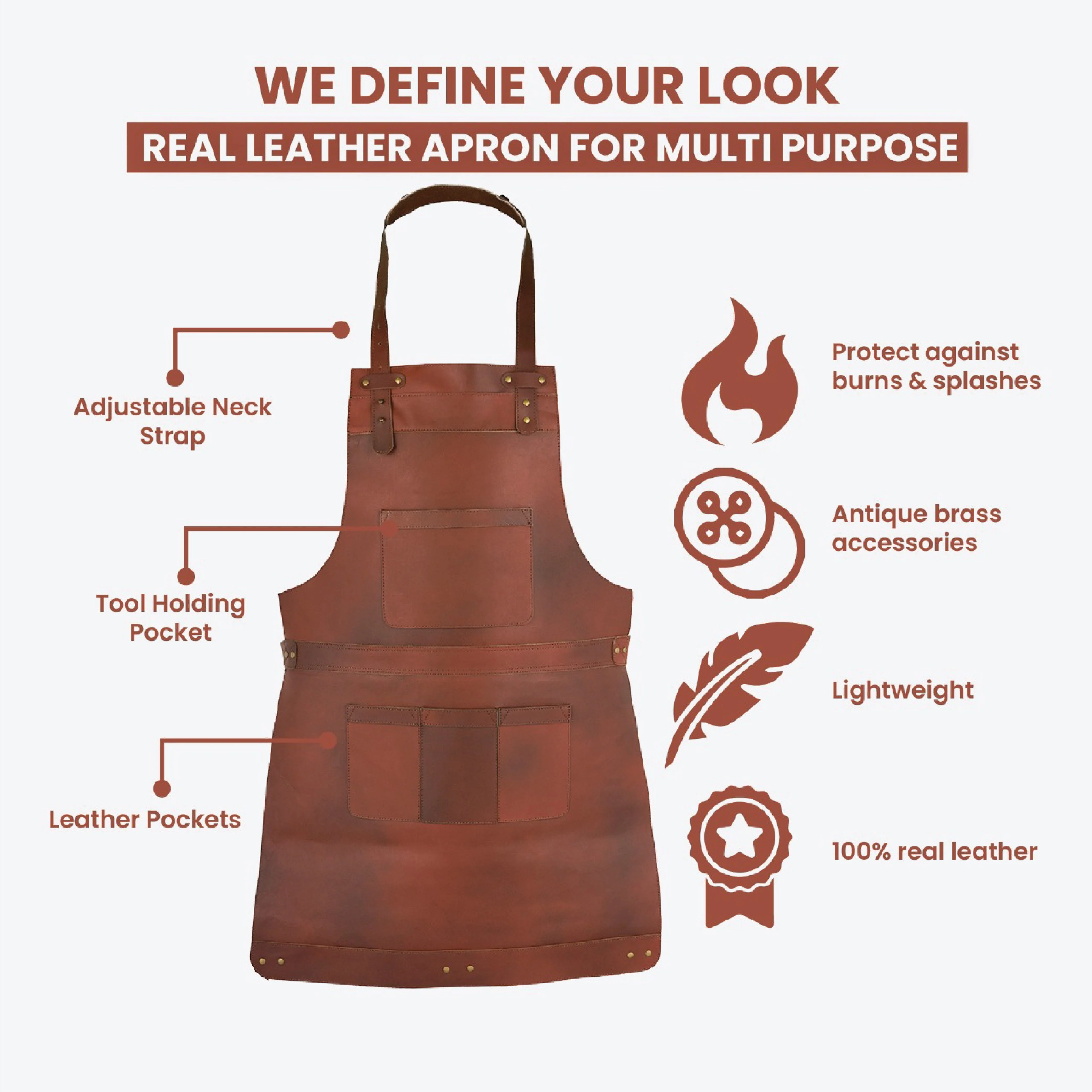 The Bedfordshire Full Grain Leather Apron - Image 29