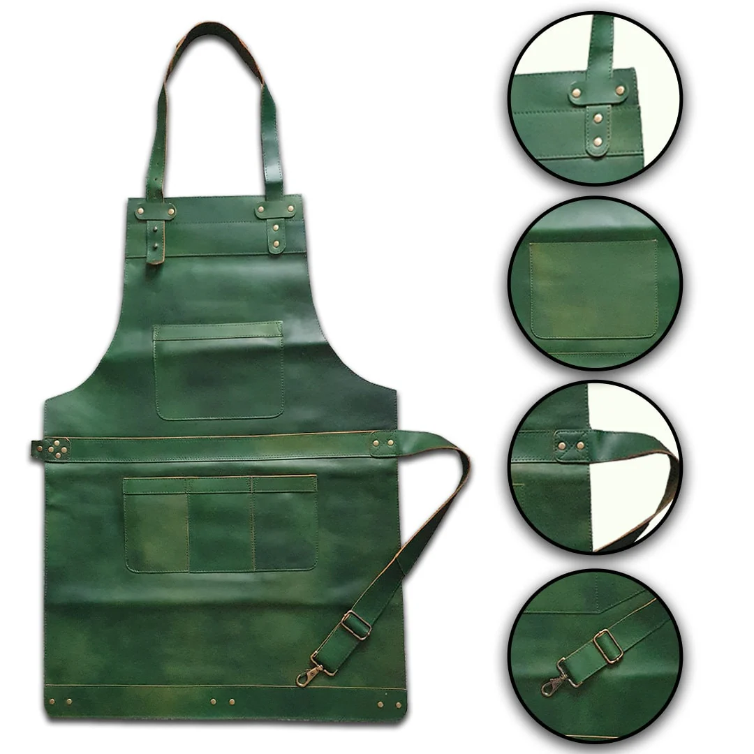 The Bedfordshire Full Grain Leather Apron - Free customized branding. - Image 12