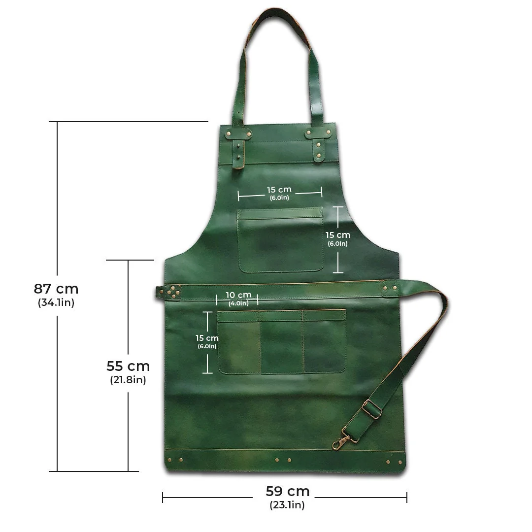 The Bedfordshire Full Grain Leather Apron - Free customized branding. - Image 13