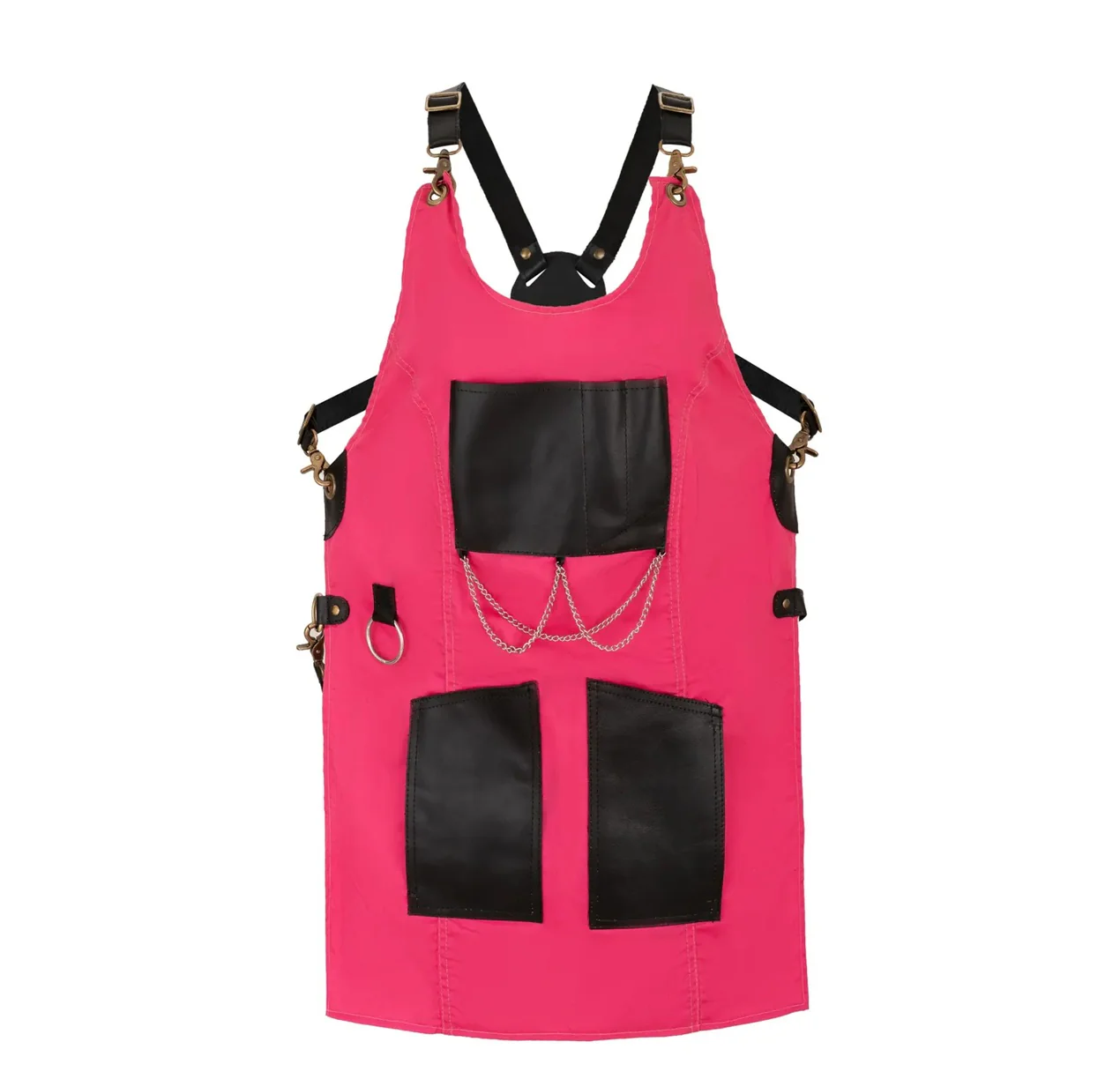 The Bedfordshire New Style Pink Canvas and Leather Apron - Image 4