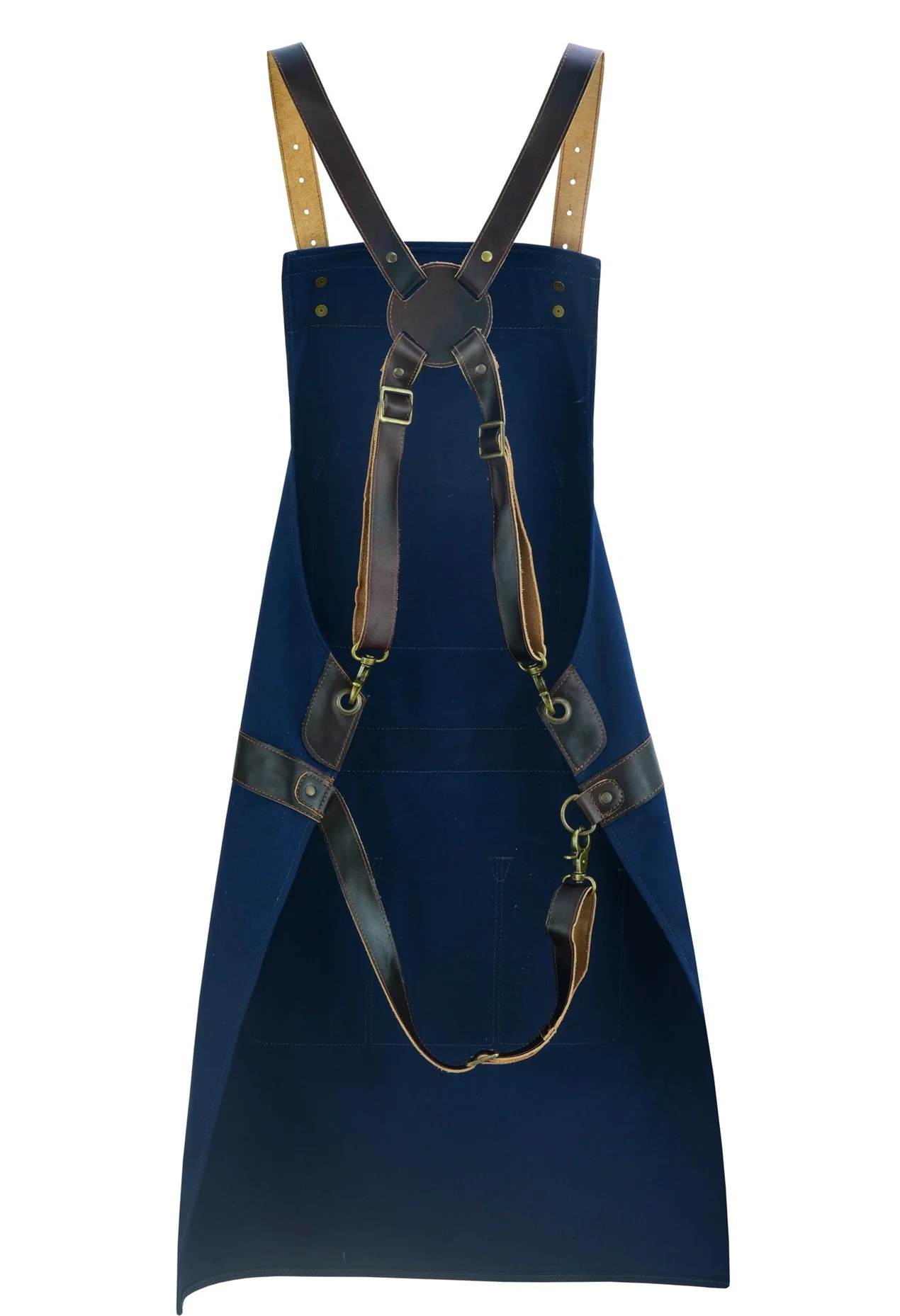 The Bedfordshire New Style Blue Canvas and Leather Apron - Image 5
