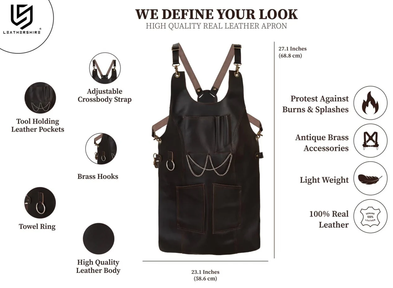 The Bedfordshire New Style Ladies Leather Apron - Image 10
