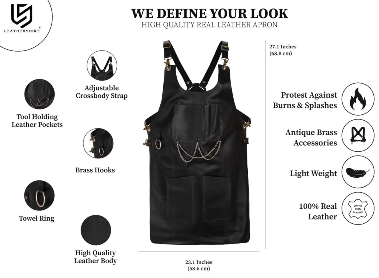 The Bedfordshire New Style Ladies Leather Apron - Image 2