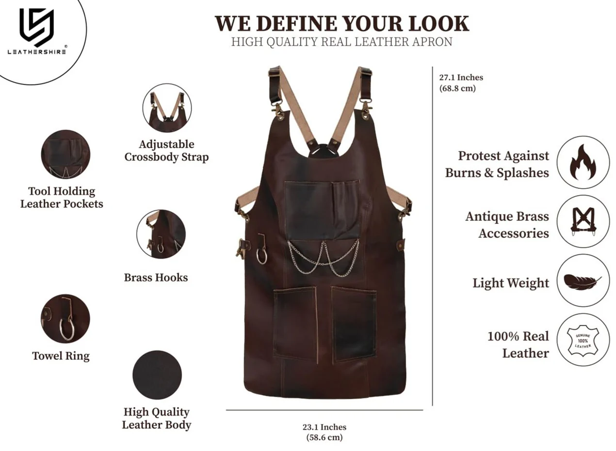 The Bedfordshire New Style Ladies Leather Apron - Image 4