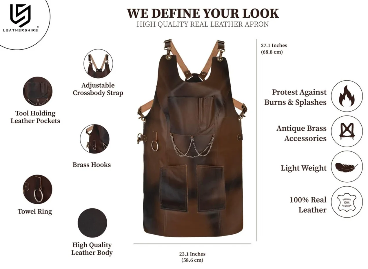 The Bedfordshire New Style Ladies Leather Apron - Image 6