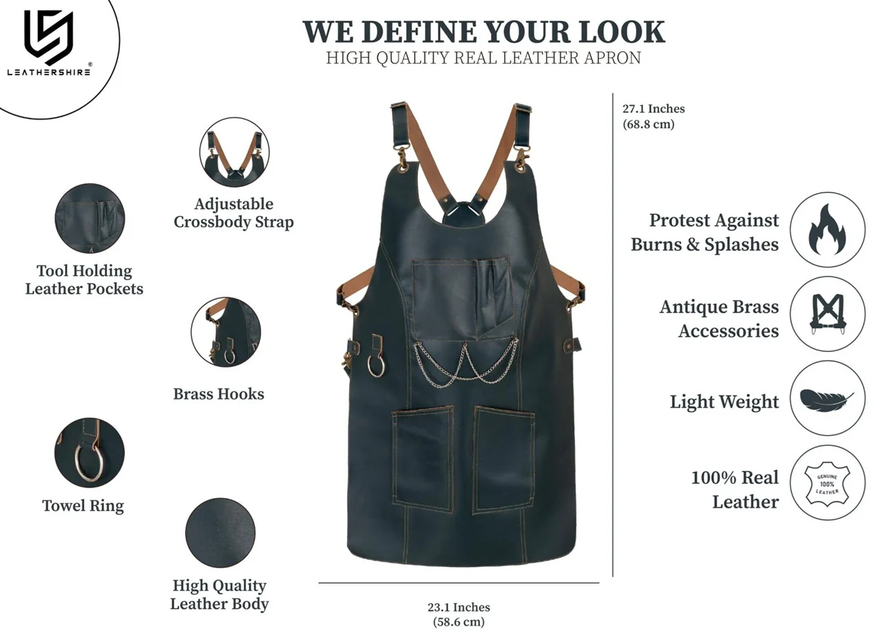 The Bedfordshire New Style Ladies Leather Apron - Image 8