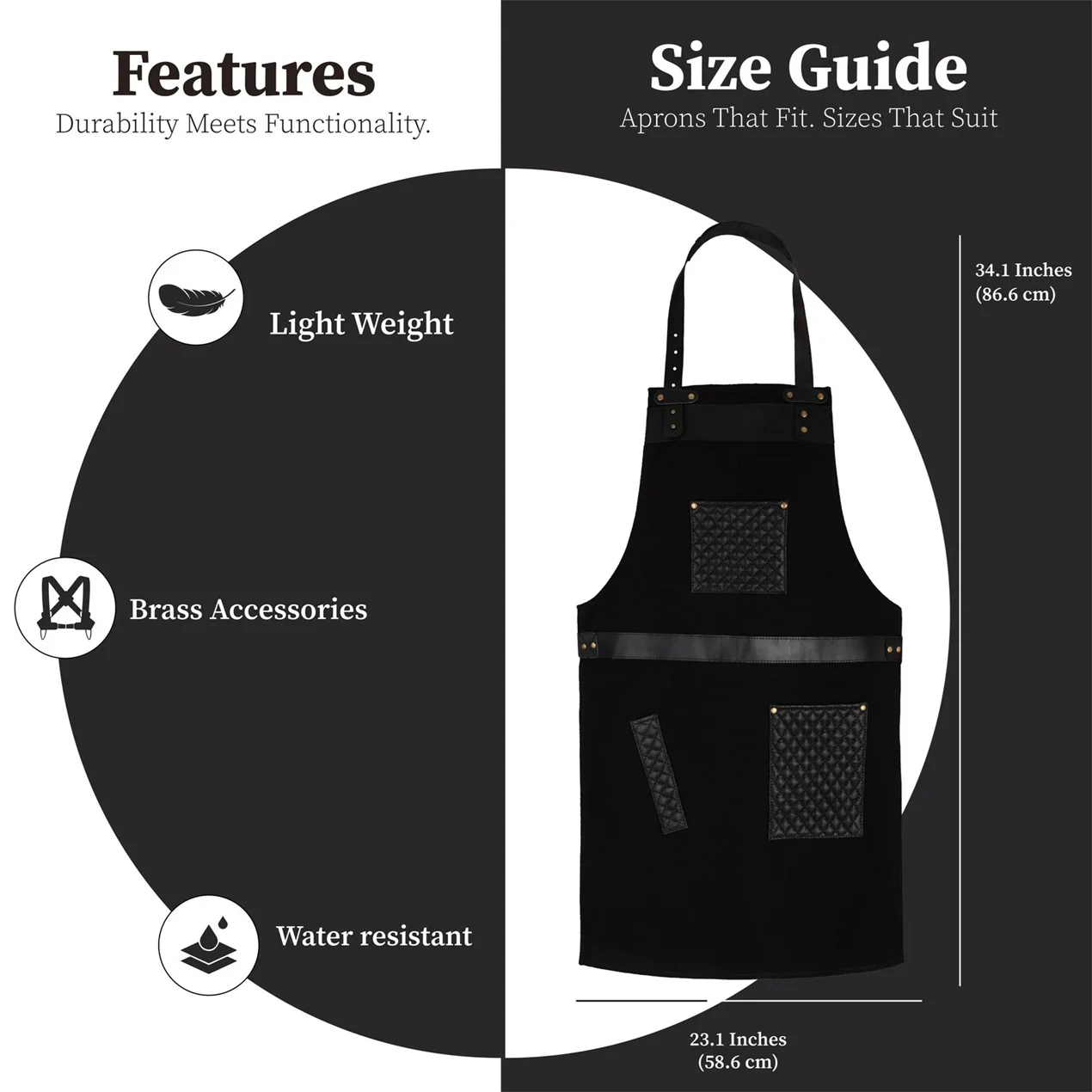 The City of London Canvas Apron with handmade stitching on Leather pockets - Image 8