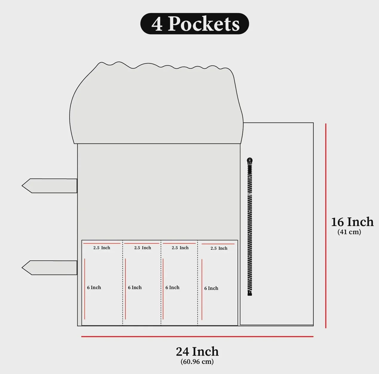 Handmade Full Grain Tan Brown Leather Chef 3 - 7 Pocket Roll, Tool Holder - Image 10
