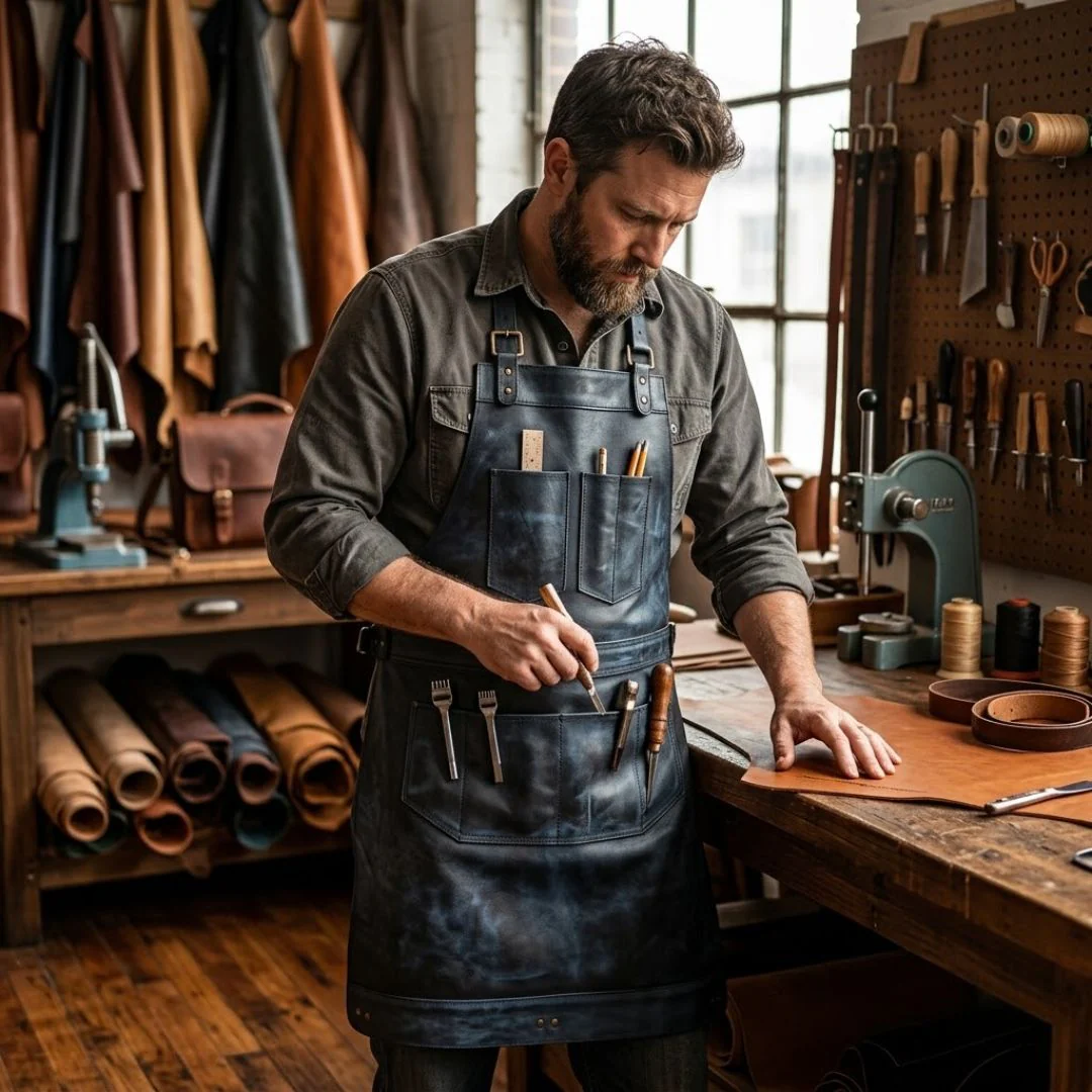 The Berkshire Full Grain Leather Apron - Image 9