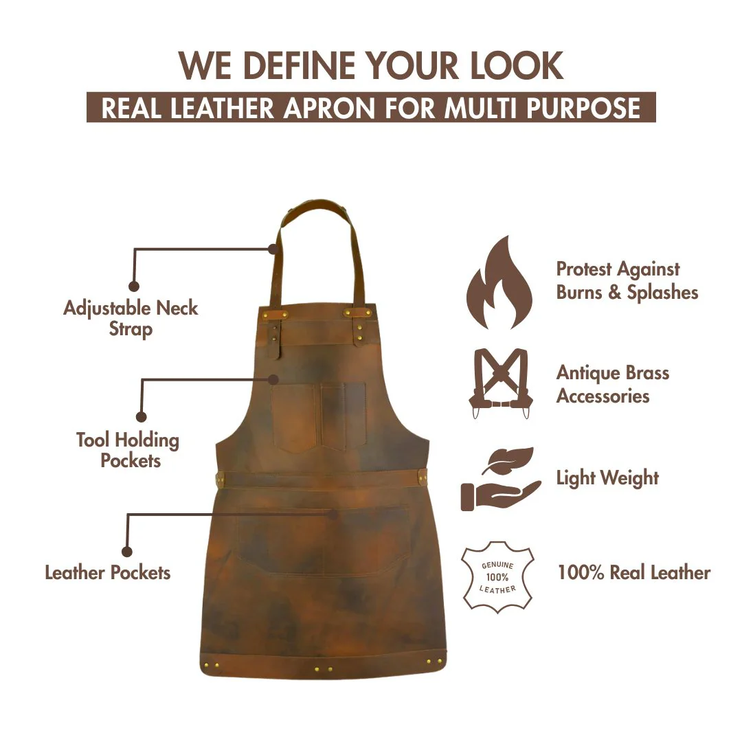 The Berkshire Full Grain Leather Apron - Image 25