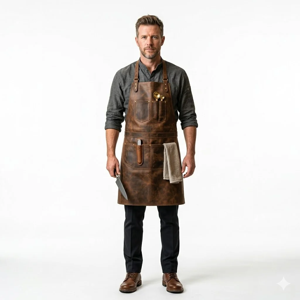 The Berkshire Full Grain Leather Apron - Image 26