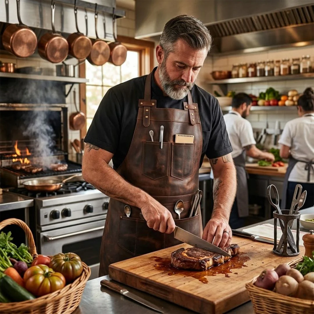 The Berkshire Full Grain Leather Apron - Image 4