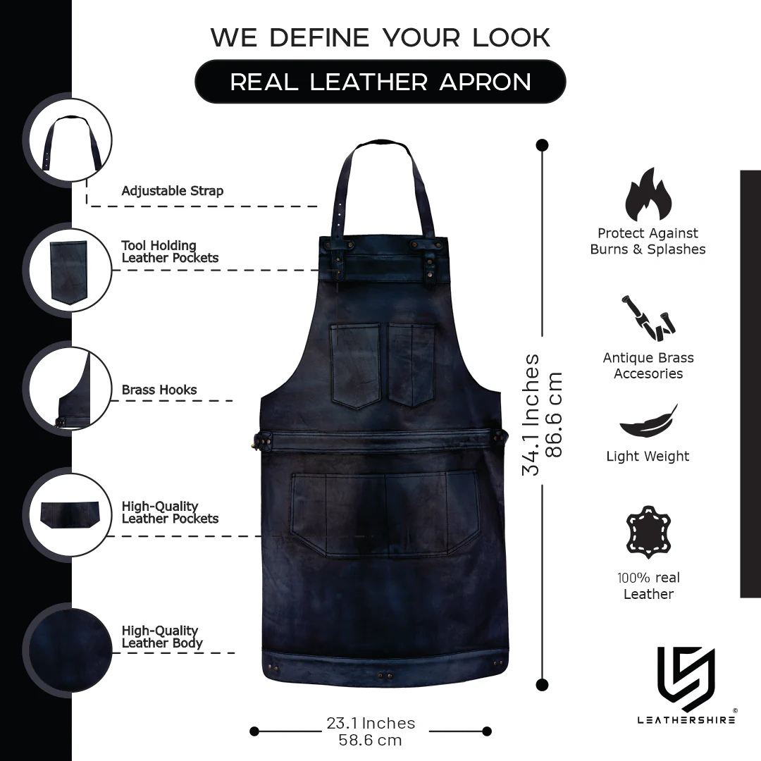 The Berkshire Full Grain Leather Apron - Image 7