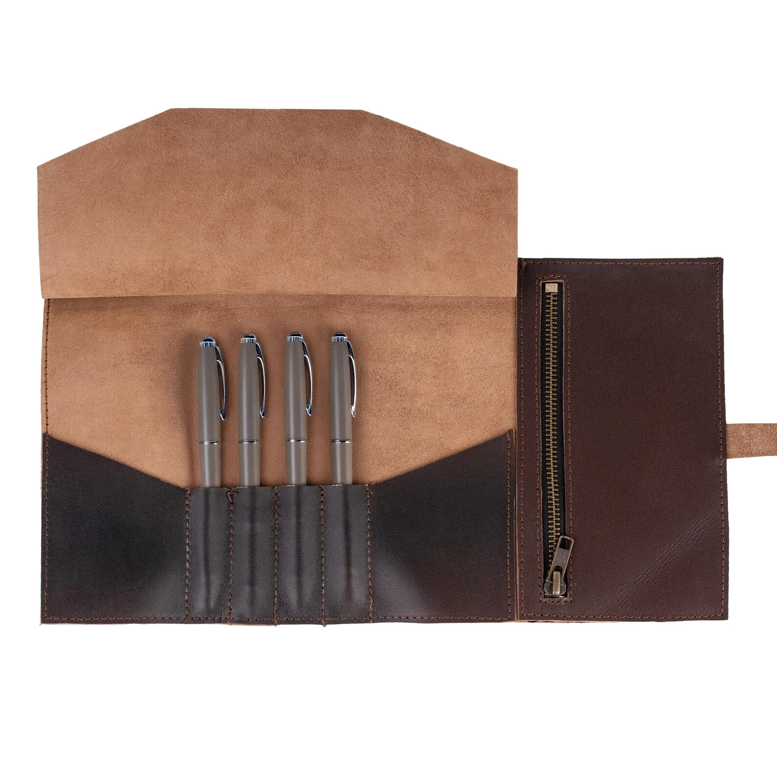 The Bristol Black Leather Pencil Roll for School, Back to School Art Organizer - Image 5