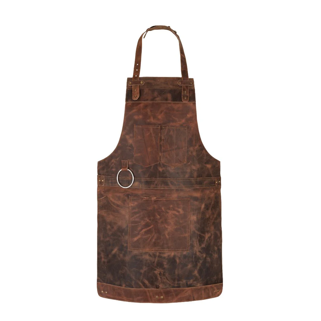 Dark Brown Crazy Horse Pull up Leather apron