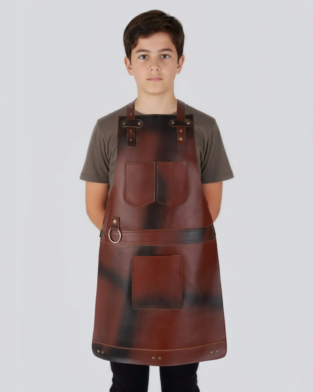 The Bristol Father & Son Dark Brown Full Grain Leather Apron - Image 6