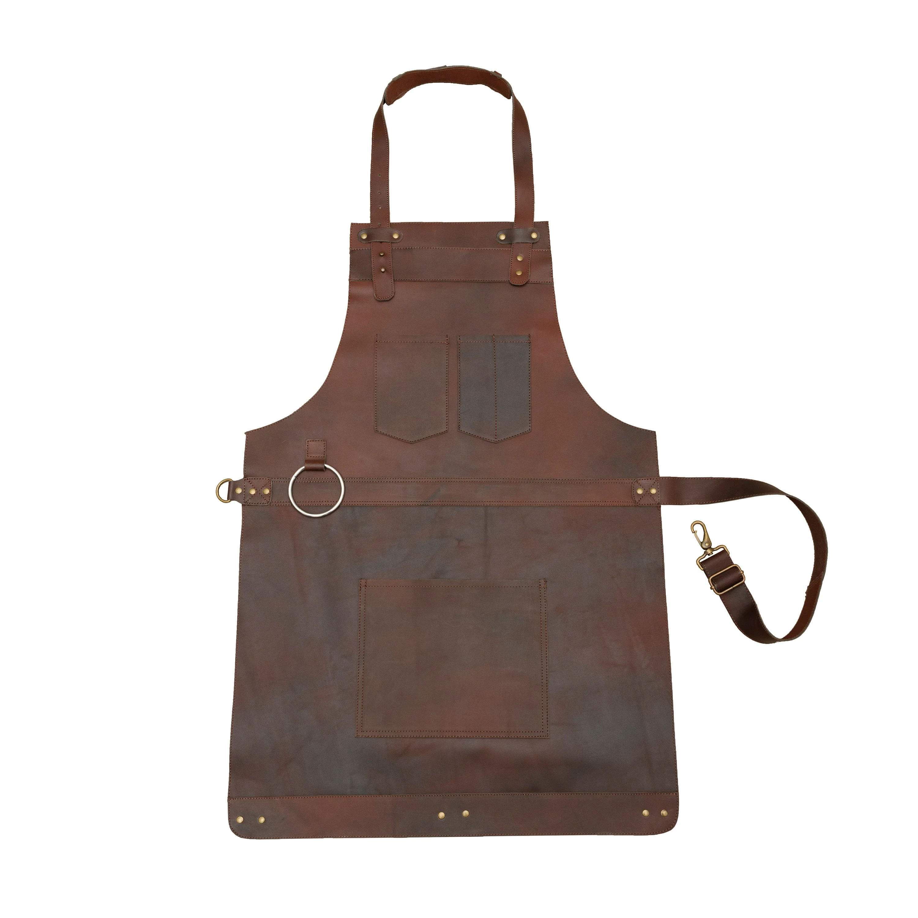 The Bristol Dark Brown Full Grain Leather Apron - Free Customized Branding - Image 4