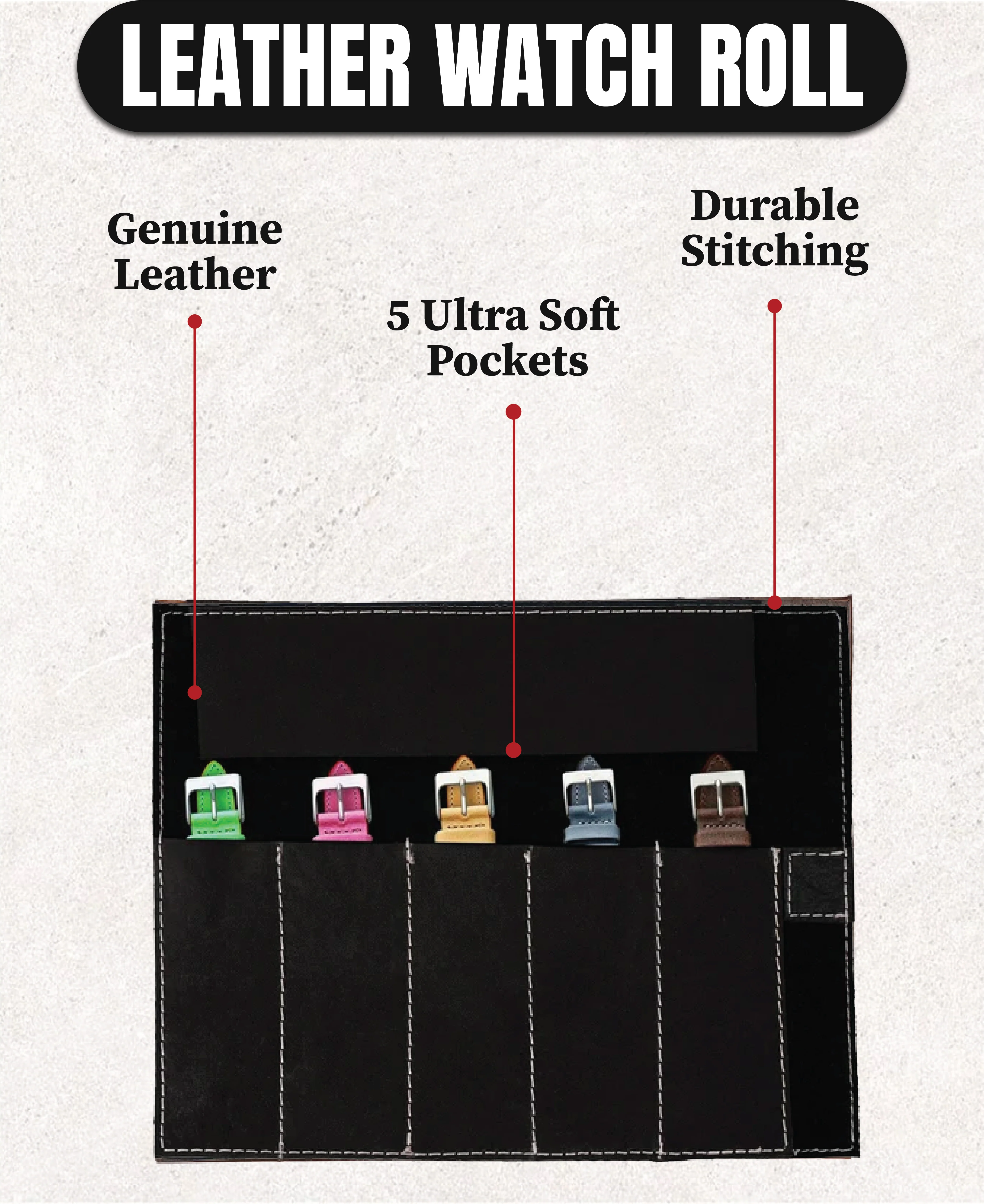 The Cambridgeshire Leather 5 watch strap cases storage case - Image 12