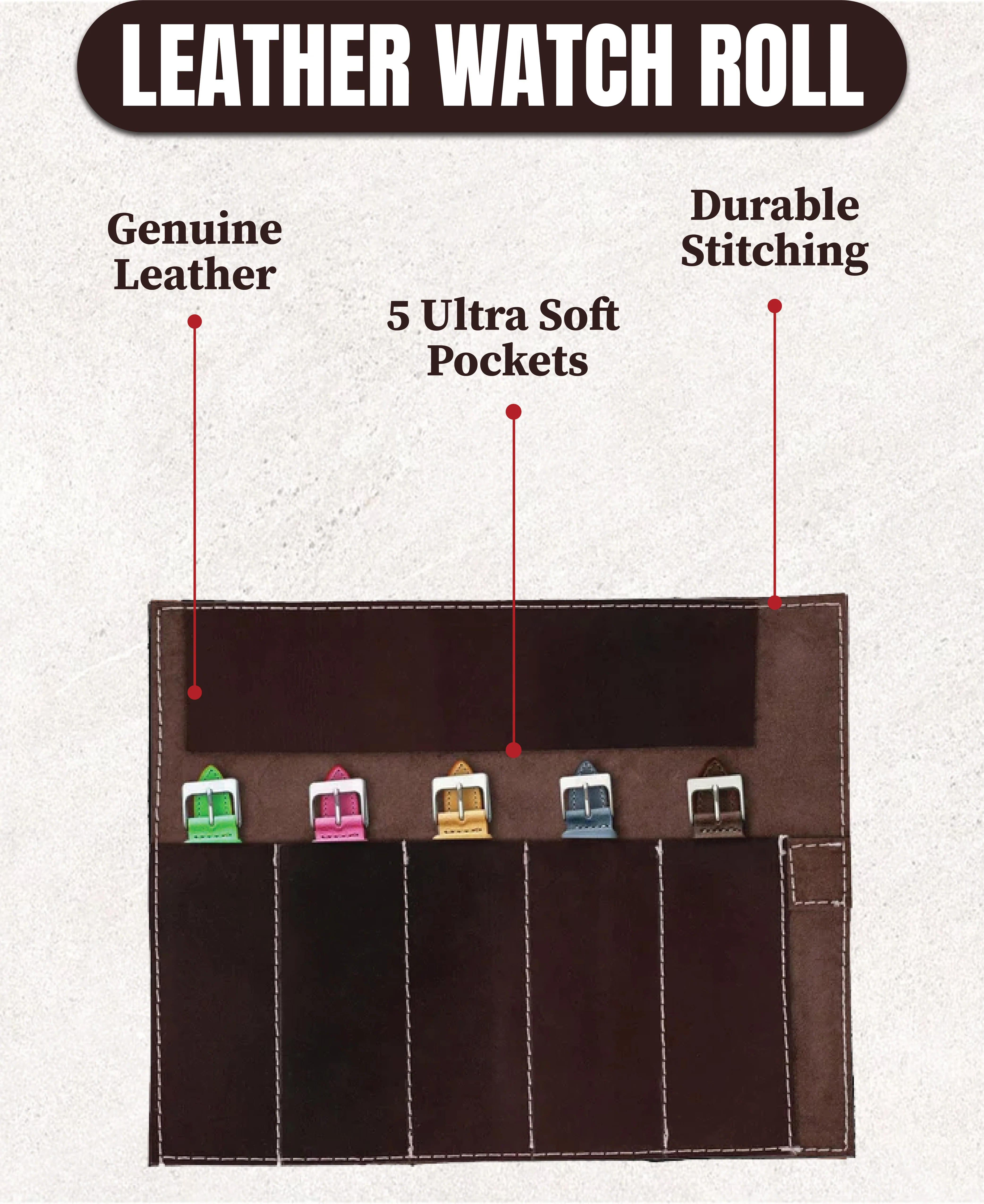 The Cambridgeshire Leather 5 watch strap cases storage case - Image 8
