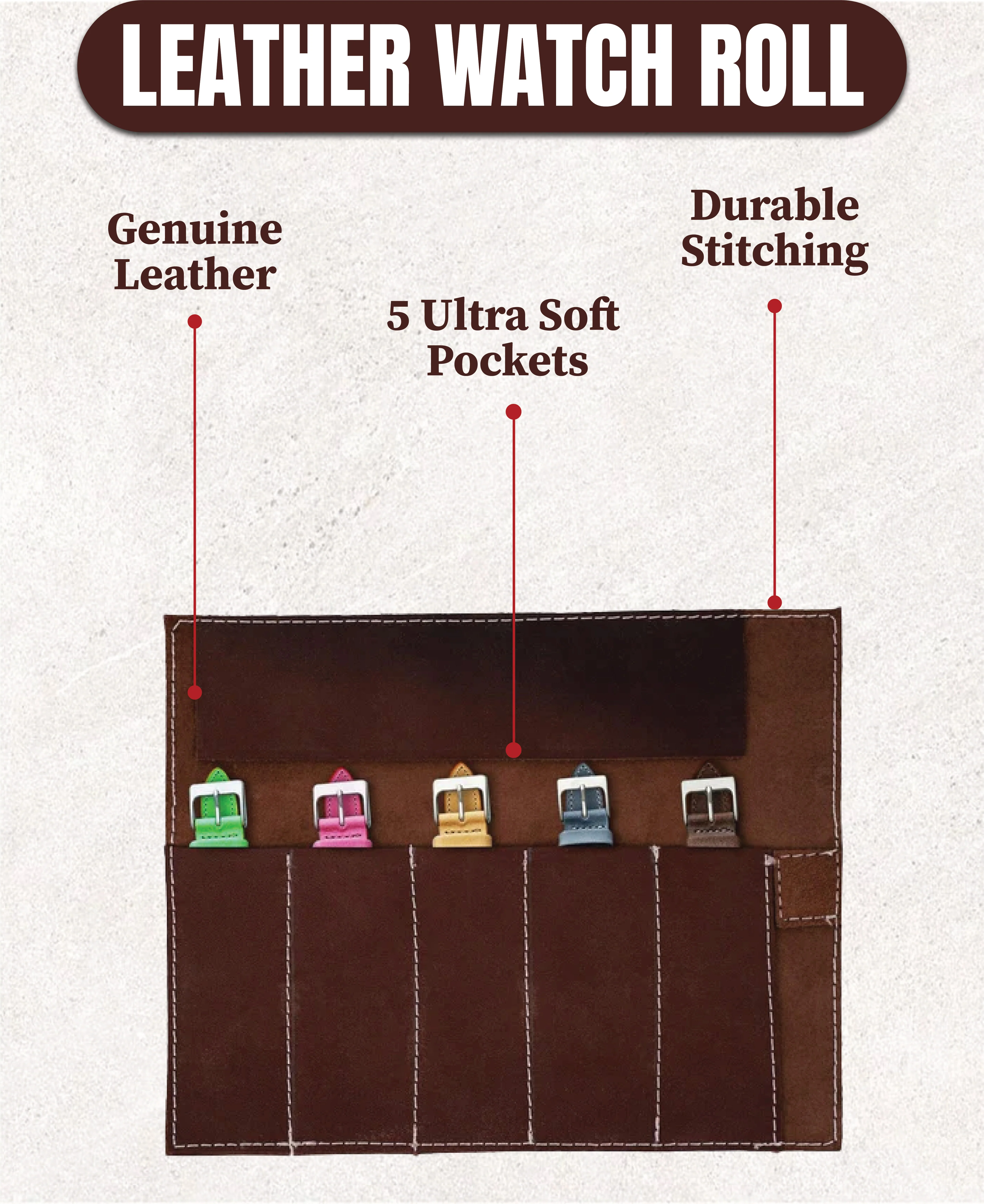 The Cambridgeshire Leather 5 watch strap cases storage case - Image 9
