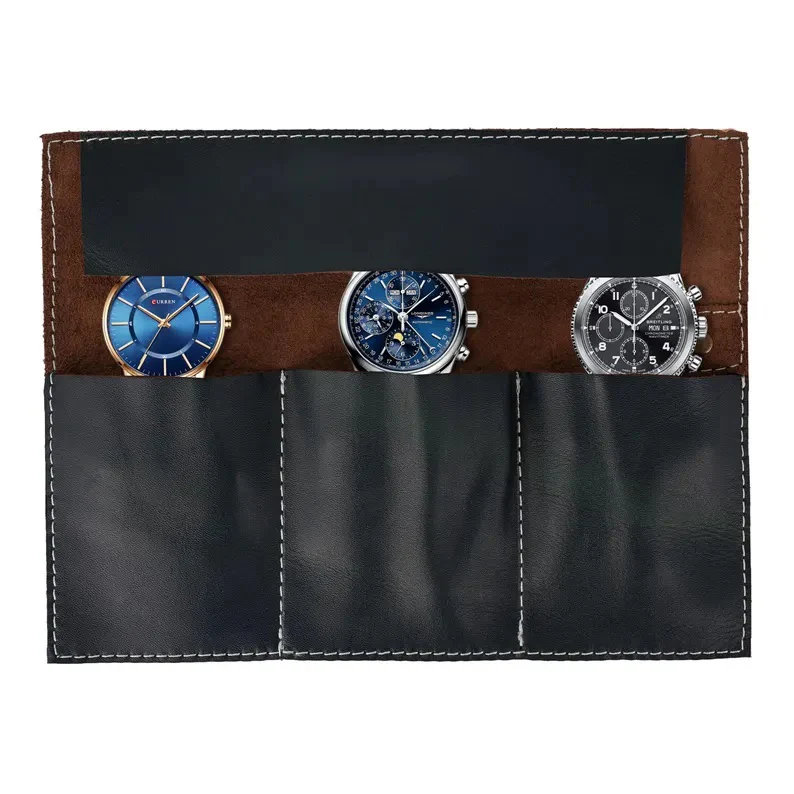 The Dorset Dark Green Watch Roll for Travel & Storage Box - Image 3
