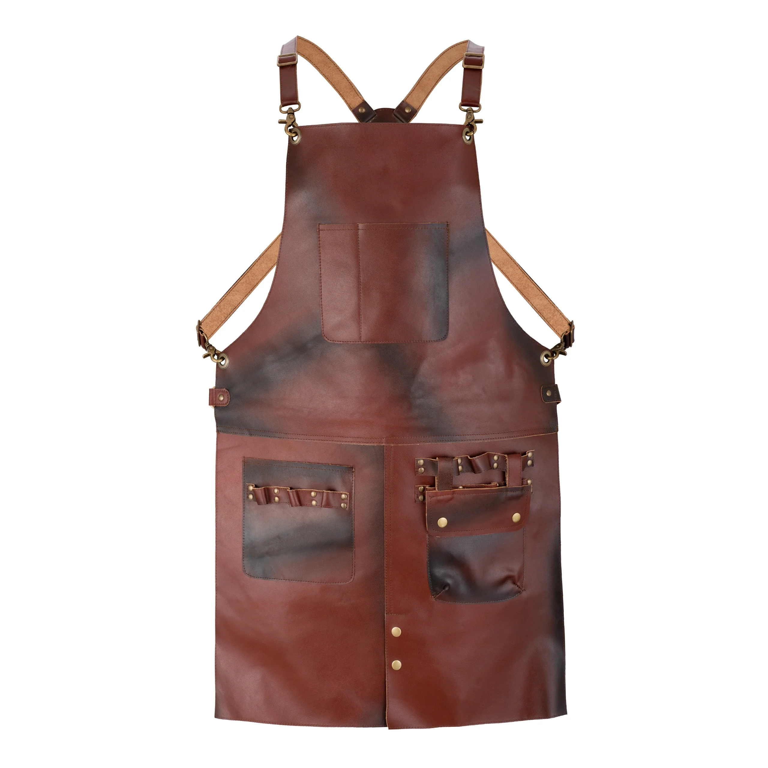 The Cambridgeshire Full Grain Leather Crossback Working Apron - Image 5