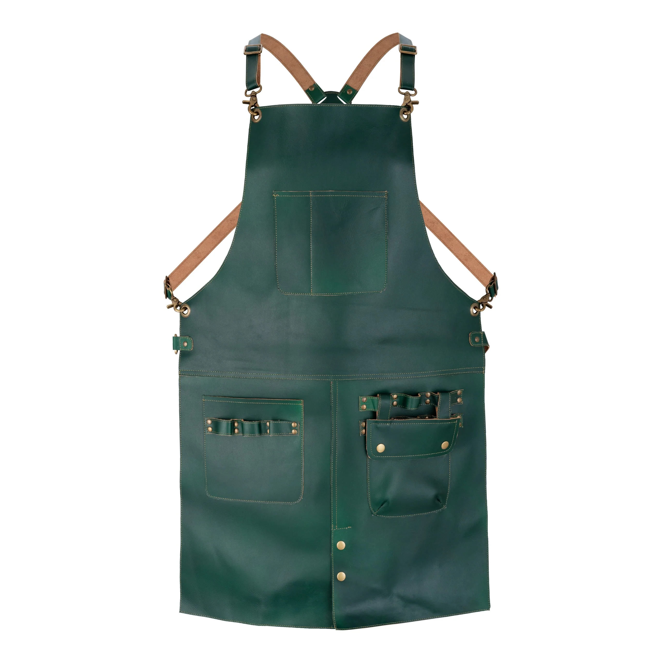 The Cambridgeshire Full Grain Leather Crossback Working Apron - Image 8