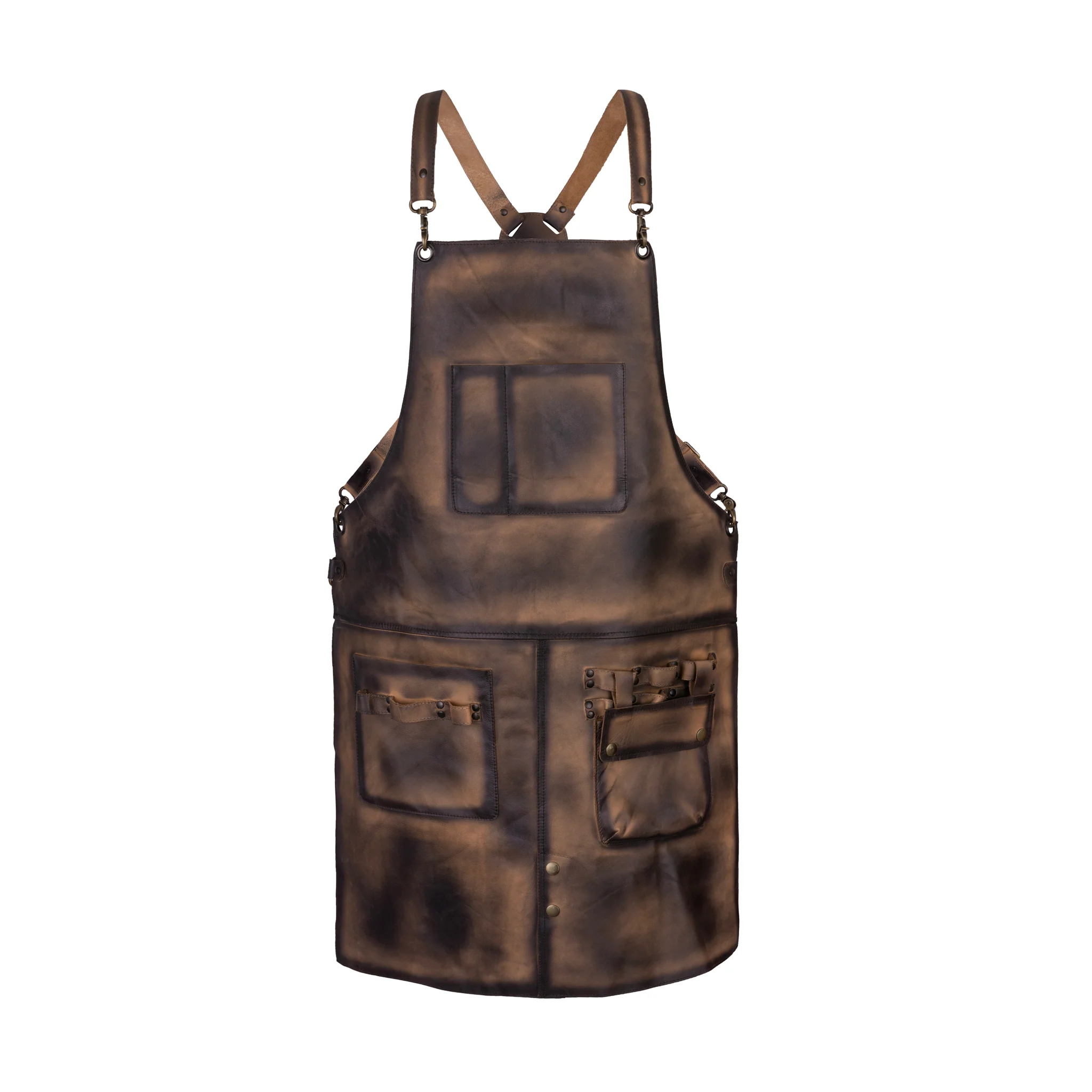 The Cambridgeshire Full Grain Leather Crossback Working Apron - Image 9