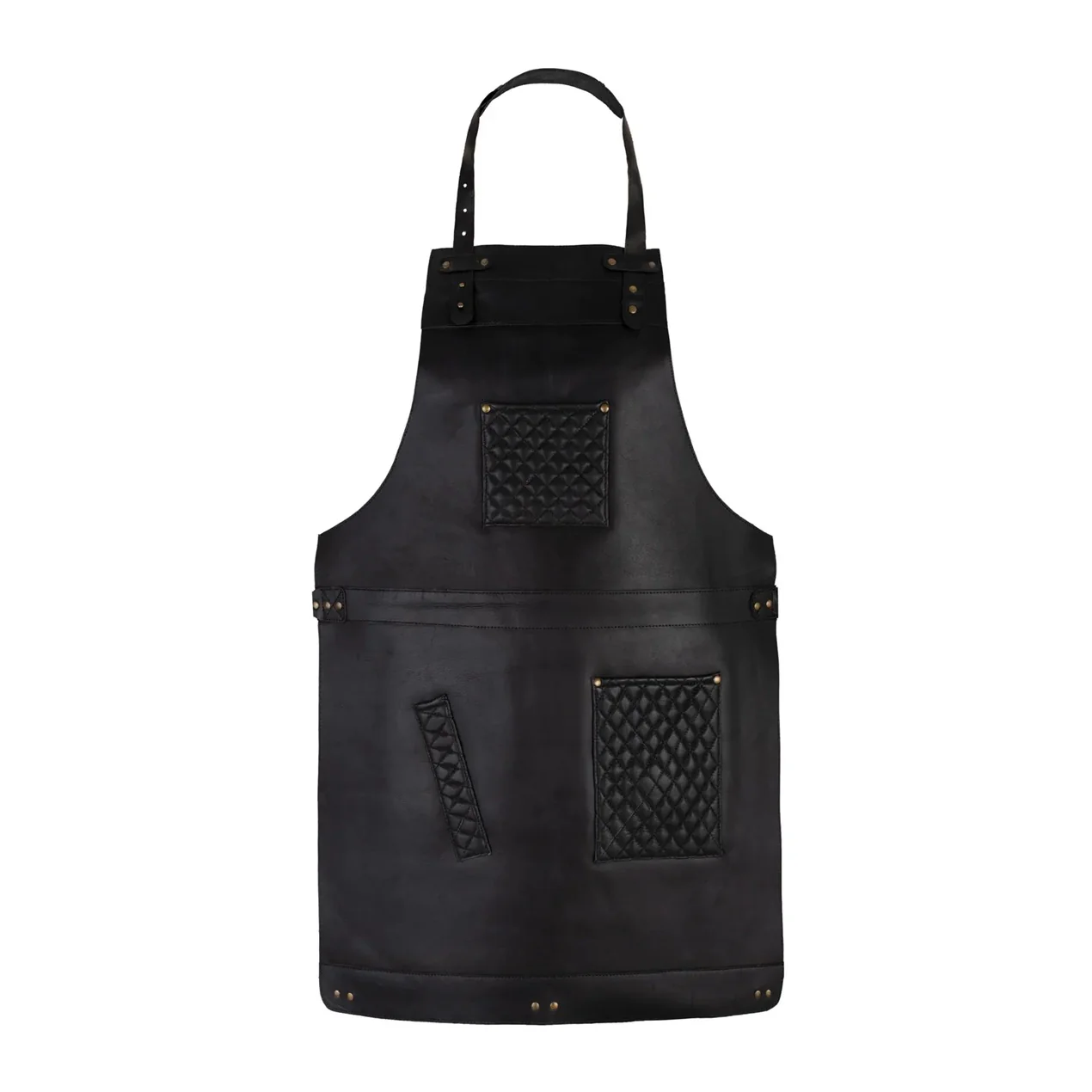 The City of London Leather Apron with handmade stitching on Leather pockets - Image 6
