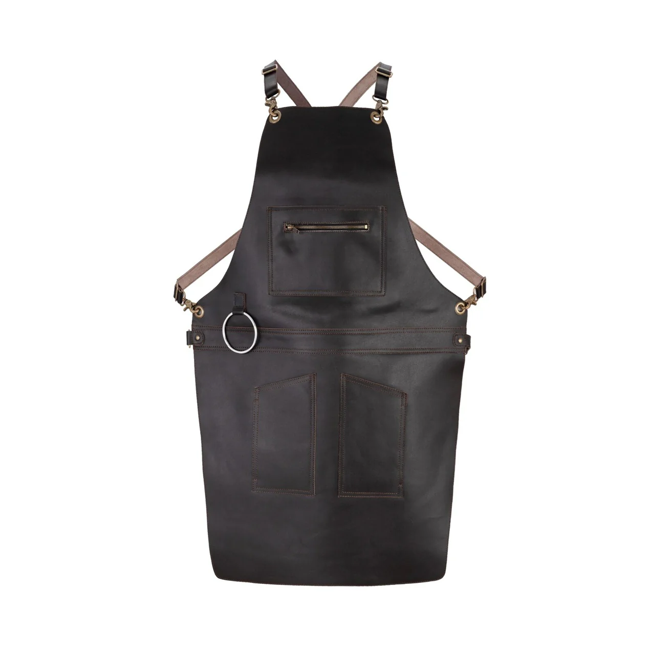The City of London Full Grain Leather Apron with Zip - Image 9