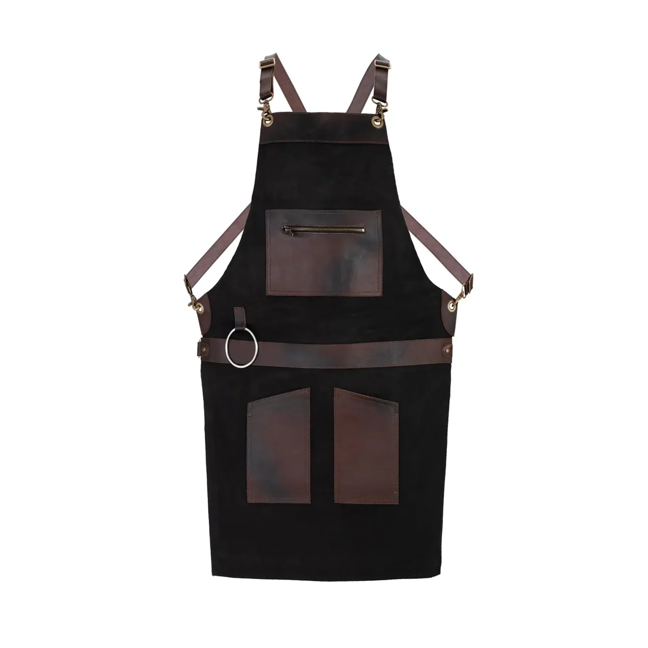 The City of London Canvas Apron with Zip Leather pocket