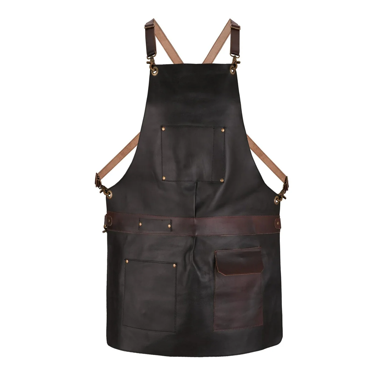 The City Of London Full Grain Leather Crossbody Shirt Style Apron - Image 10