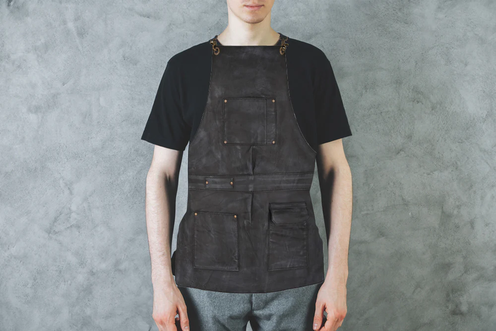 The City Of London Full Grain Leather Crossbody Shirt Style Apron - Image 14