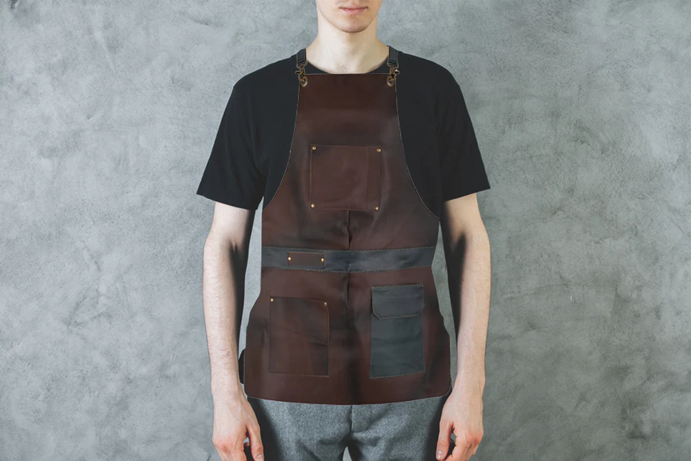 The City Of London Full Grain Leather Crossbody Shirt Style Apron - Image 3