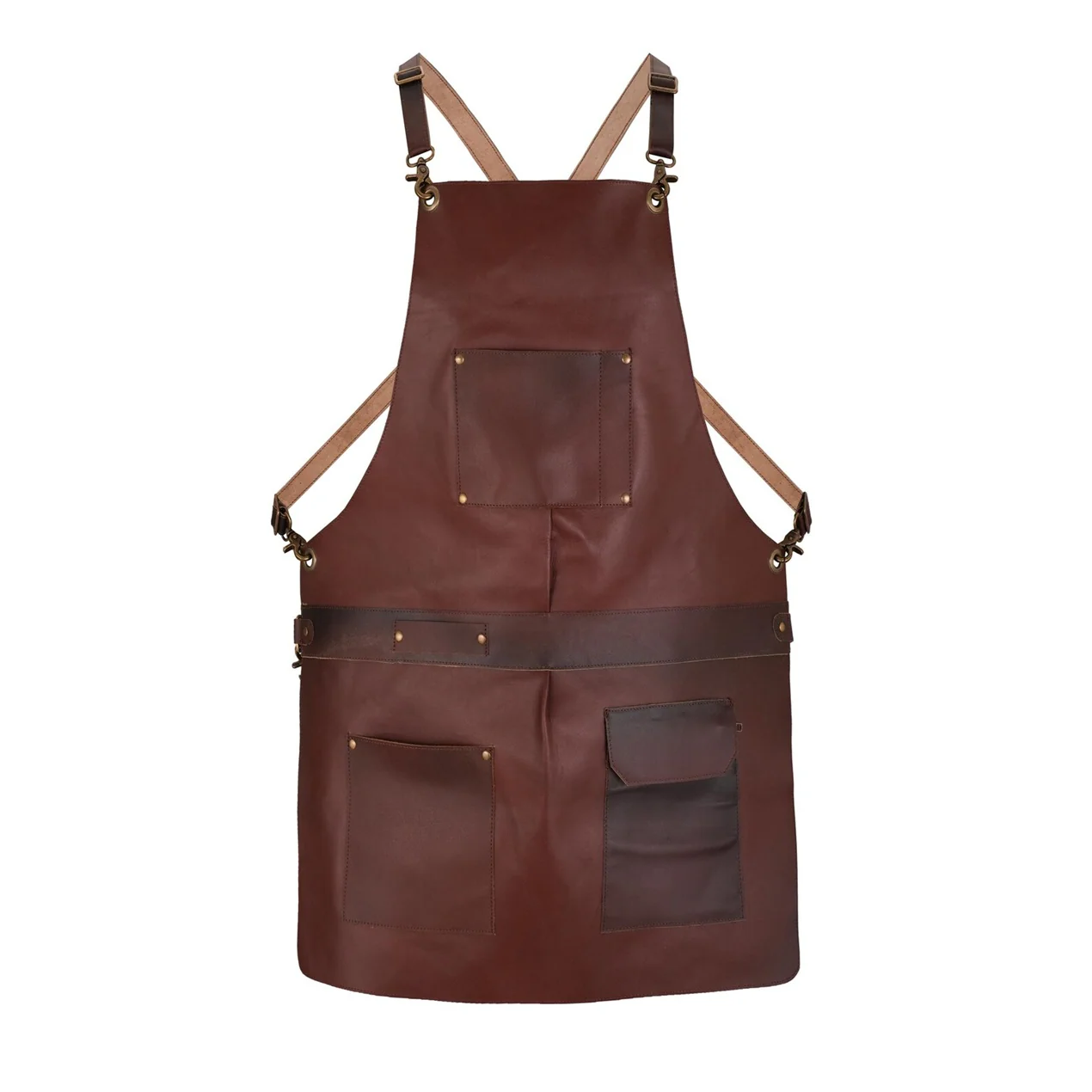 The City Of London Full Grain Leather Crossbody Shirt Style Apron - Image 4