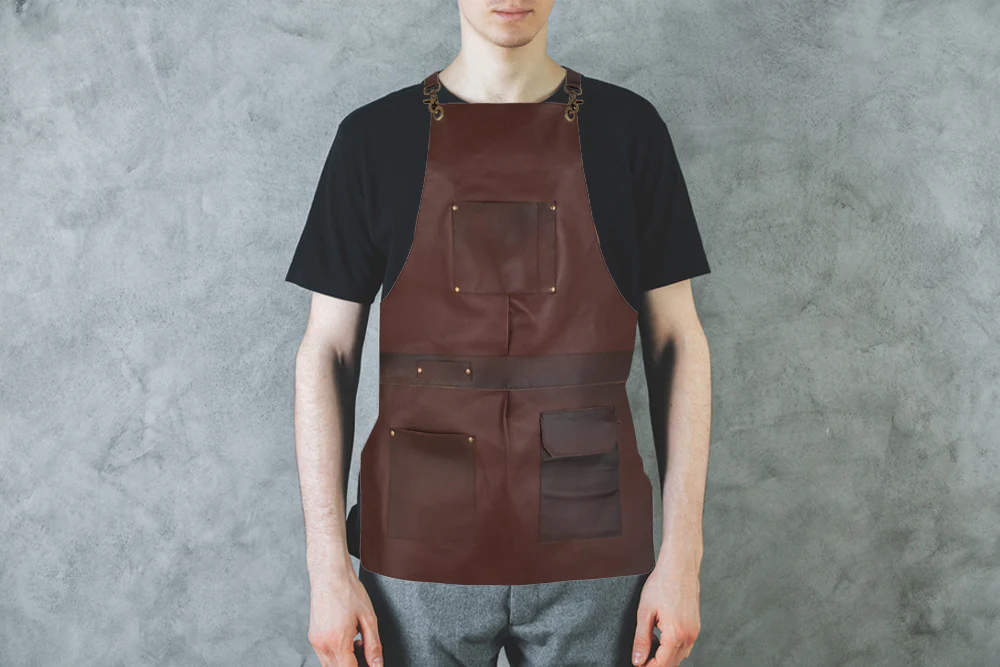 The City Of London Full Grain Leather Crossbody Shirt Style Apron - Image 6