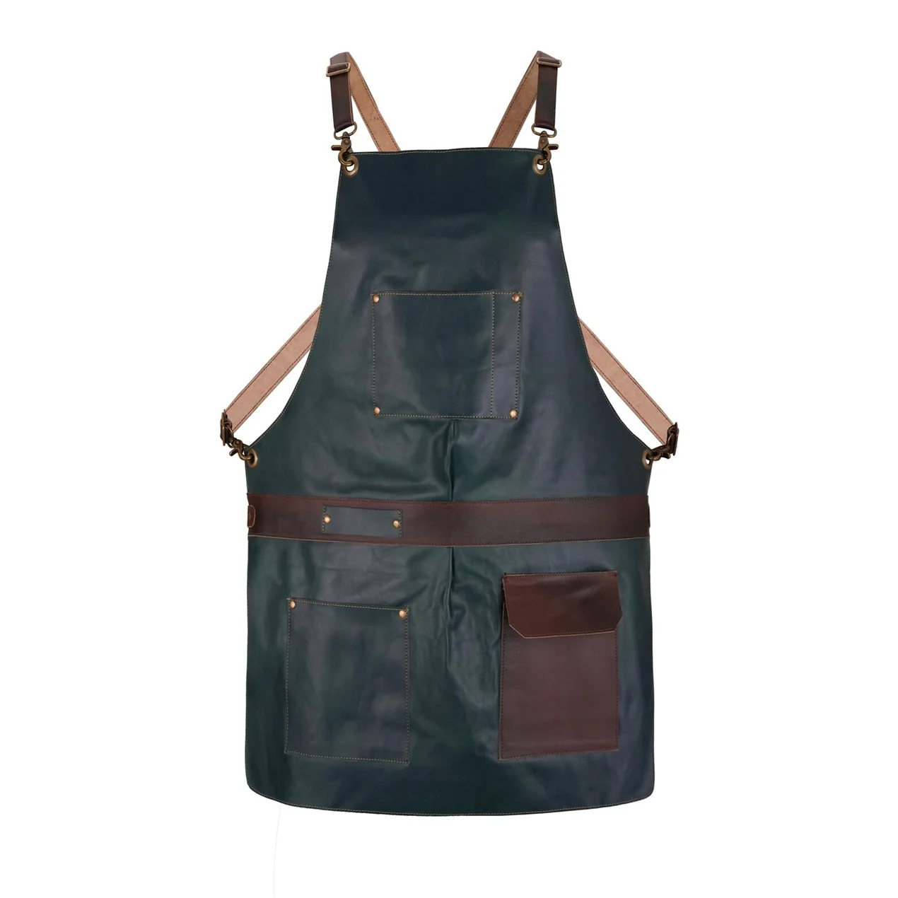 The City Of London Full Grain Leather Crossbody Shirt Style Apron - Image 7