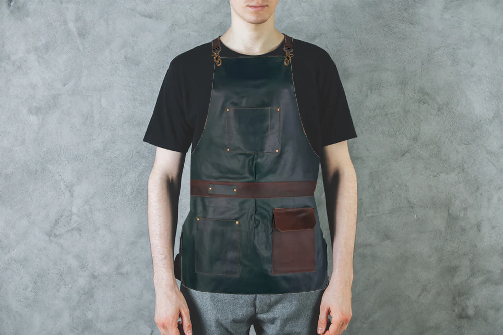 The City Of London Full Grain Leather Crossbody Shirt Style Apron - Image 9