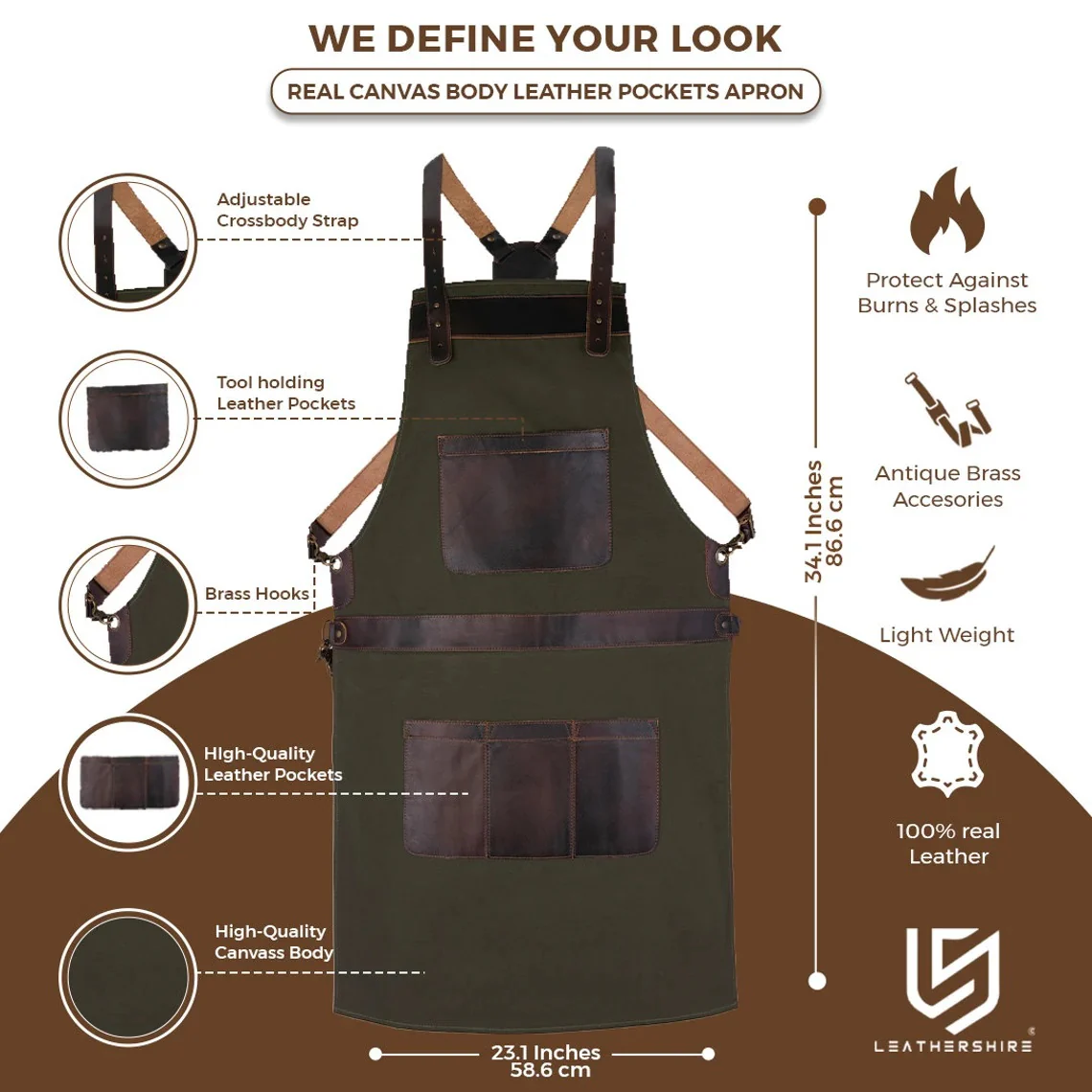 The Derbyshire Canvas Crossbody BBQ Apron - Image 14