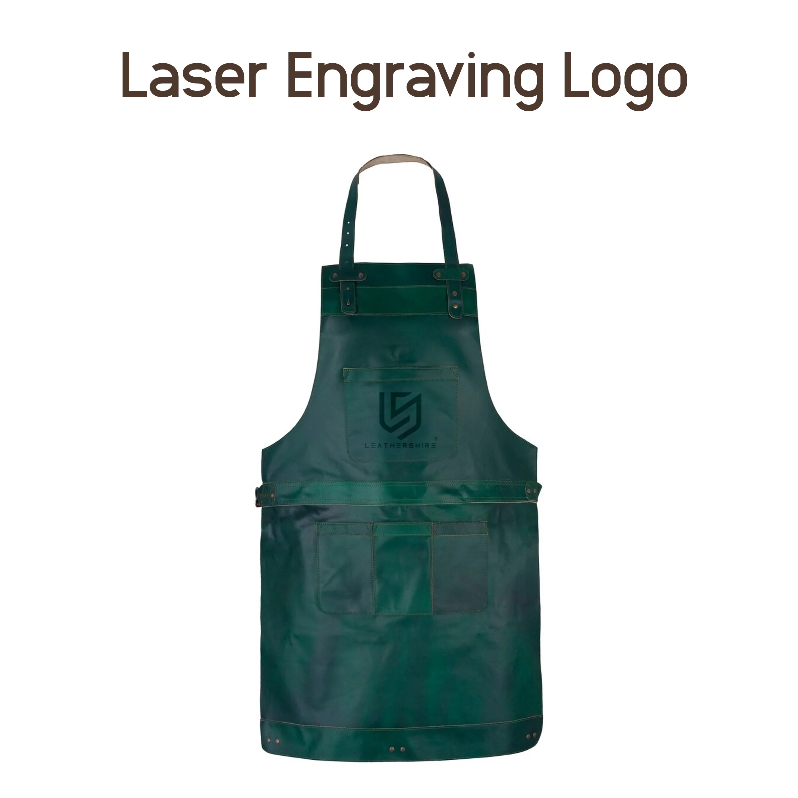 County Durham Washable Green Canvas apron with adjustable neck strap - Image 8