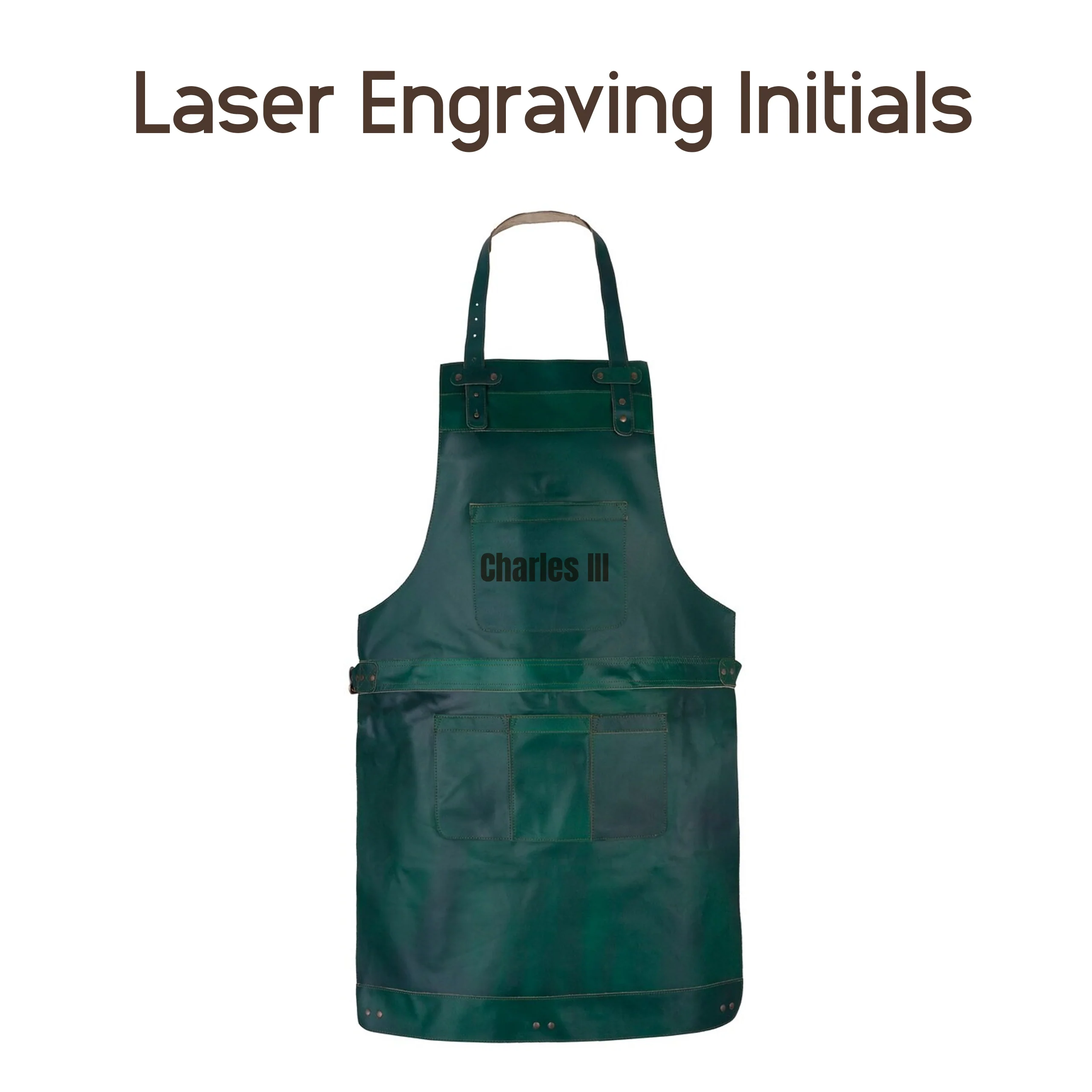 County Durham Washable Green Canvas apron with adjustable neck strap - Image 9