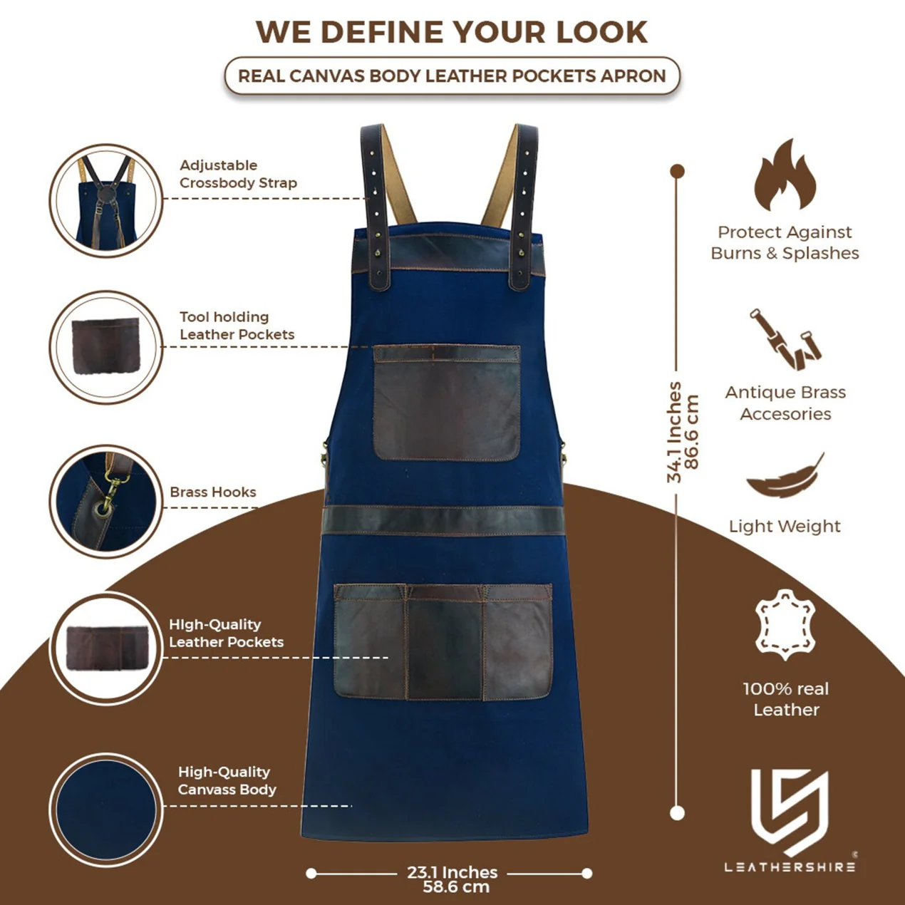 The Derbyshire Canvas Crossbody BBQ Apron - Image 18