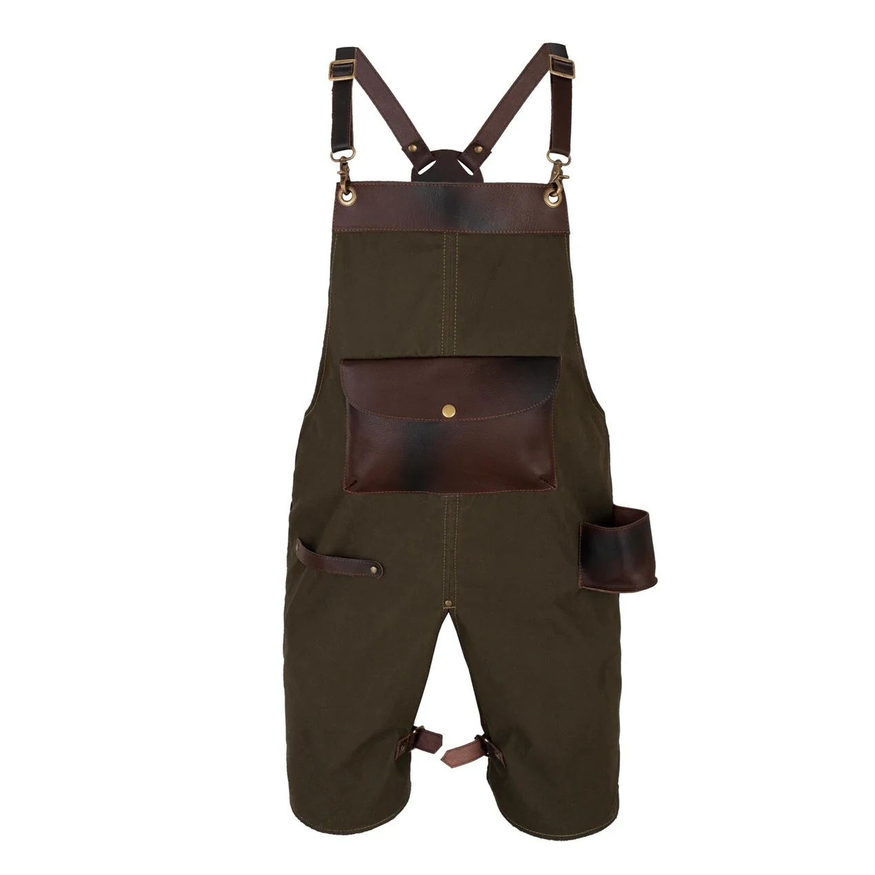 The Devon Green Split Leg Canvas Apron
