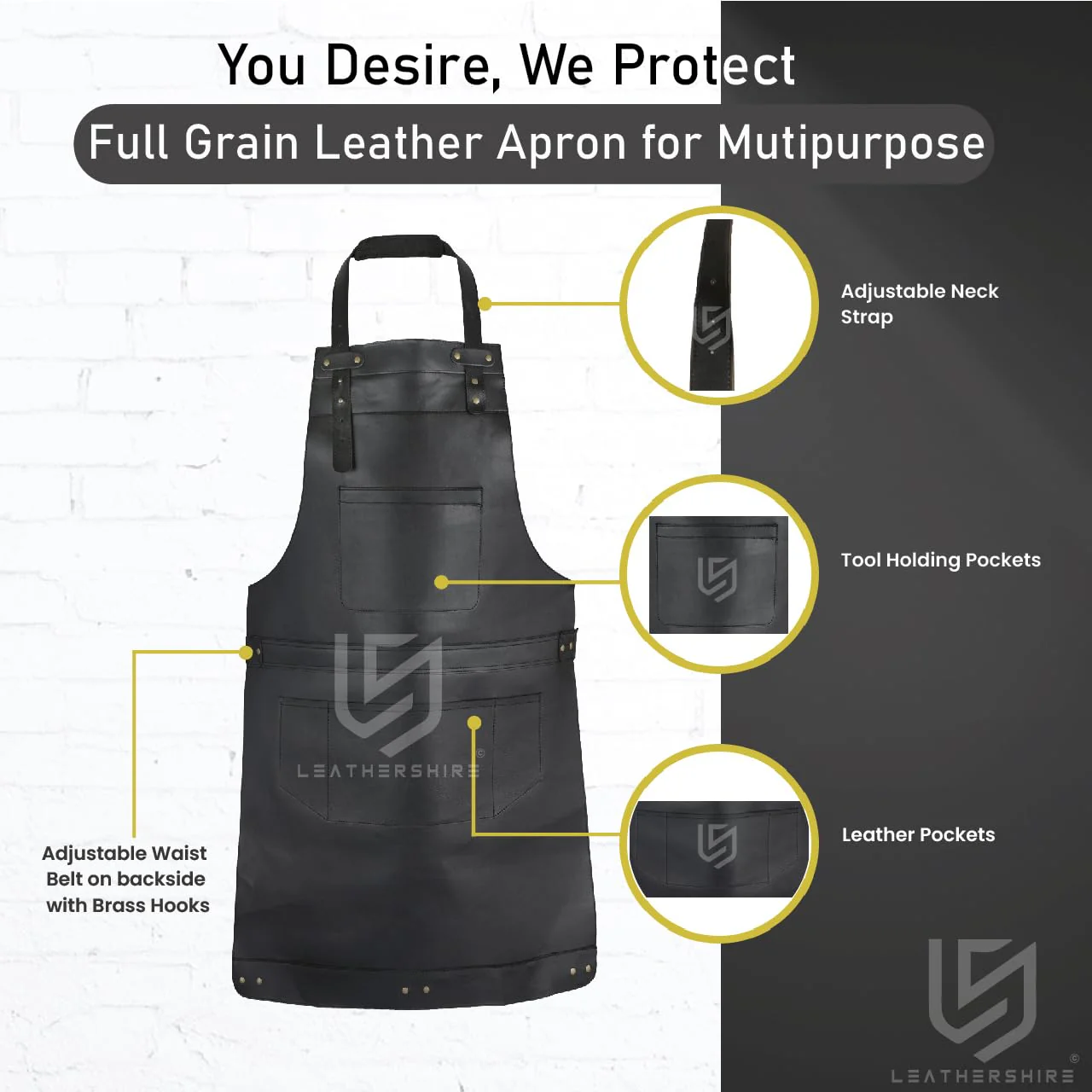 The Devon Full Grain Leather Apron - Image 9