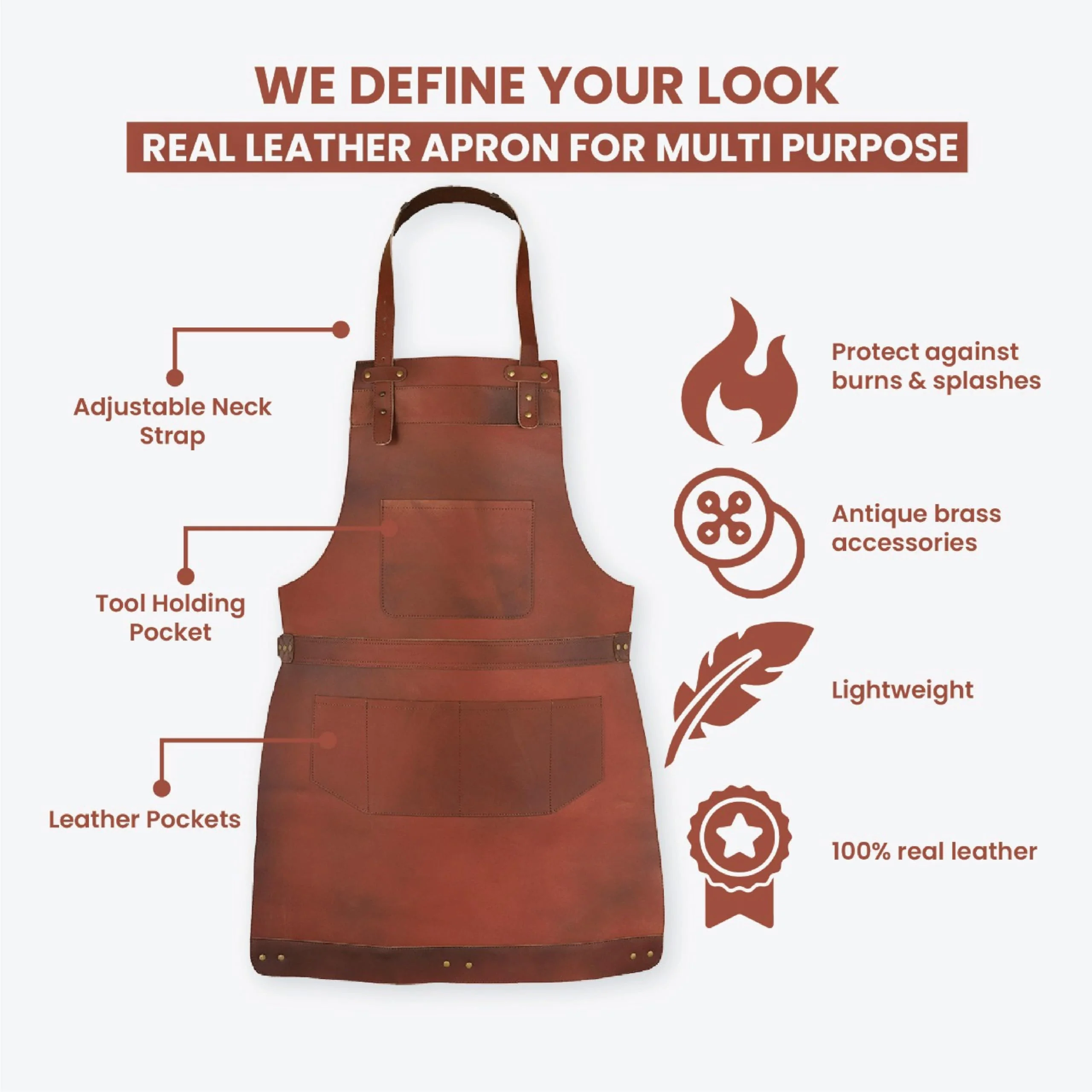 The Devon Full Grain Leather Apron - Image 14