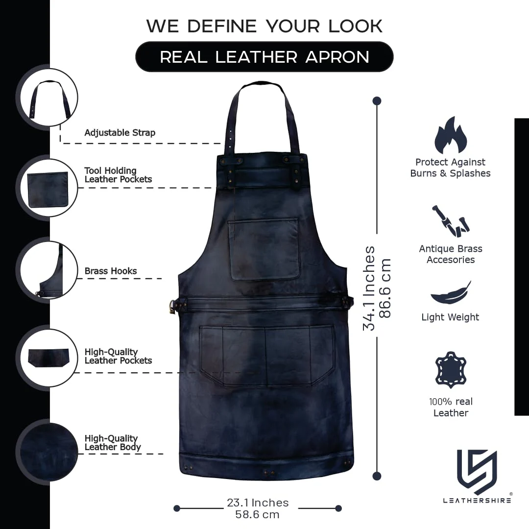 The Devon Full Grain Leather Apron - Image 23